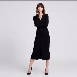 Naadam Cashmere Ribbed Cardigan Dress
